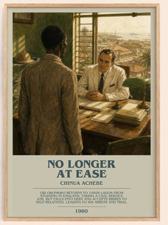 No Longer at Ease bookish book poster by Chinua Achebe – framed literary art print