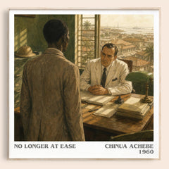 No Longer at Ease literary book poster by Chinua Achebe – framed literary art print