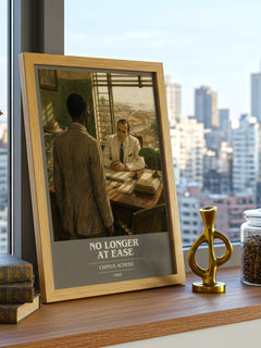No Longer at Ease book cover print framed by window – literary home decor