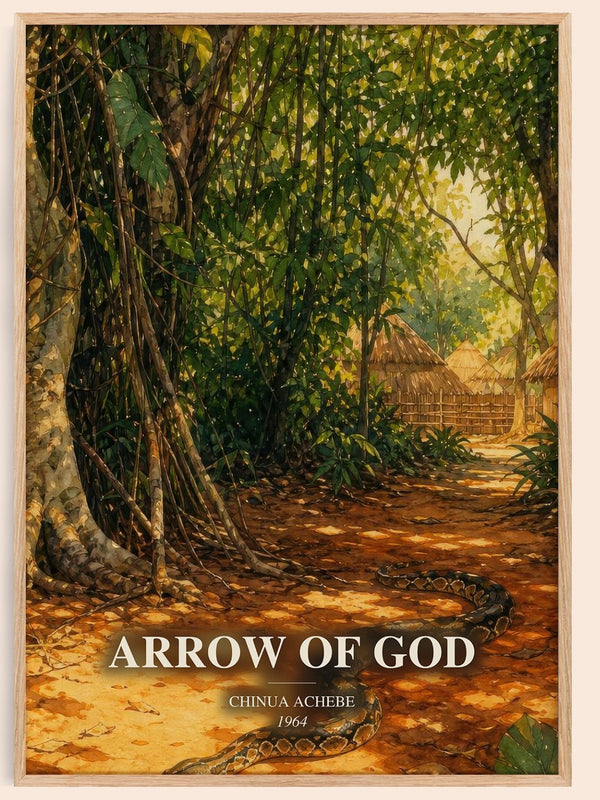 Arrow of God watercolour book poster by Chinua Achebe – framed literary art print
