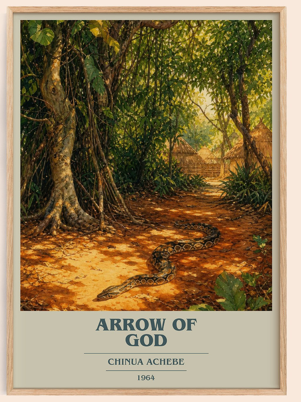 Arrow of God book cover book poster by Chinua Achebe – framed literary art print