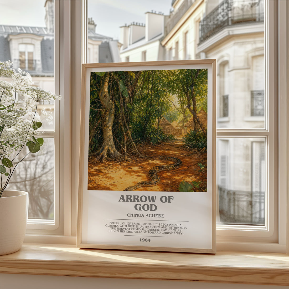 Arrow of God bookish poster colour and style options – Chinua Achebe book art