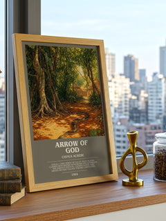 Arrow of God bookish print framed by window – literary home decor