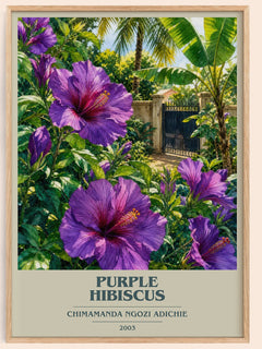 Purple Hibiscus book cover book poster by Chimamanda Ngozi Adichie – framed literary art print
