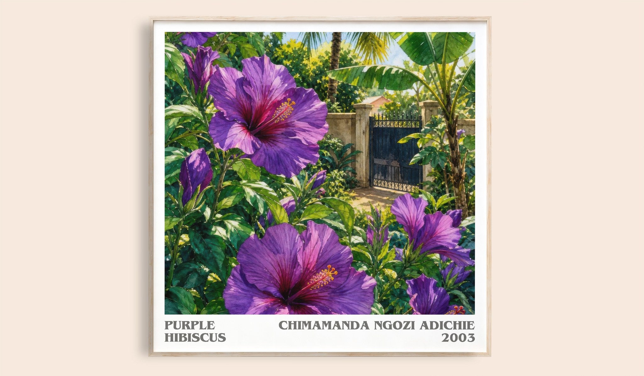 Purple Hibiscus Literary Art Print by Chimamanda Ngozi Adichie
