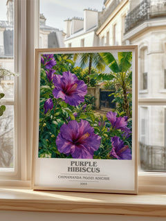 Purple Hibiscus book cover poster colour and style options – Chimamanda Ngozi Adichie book art