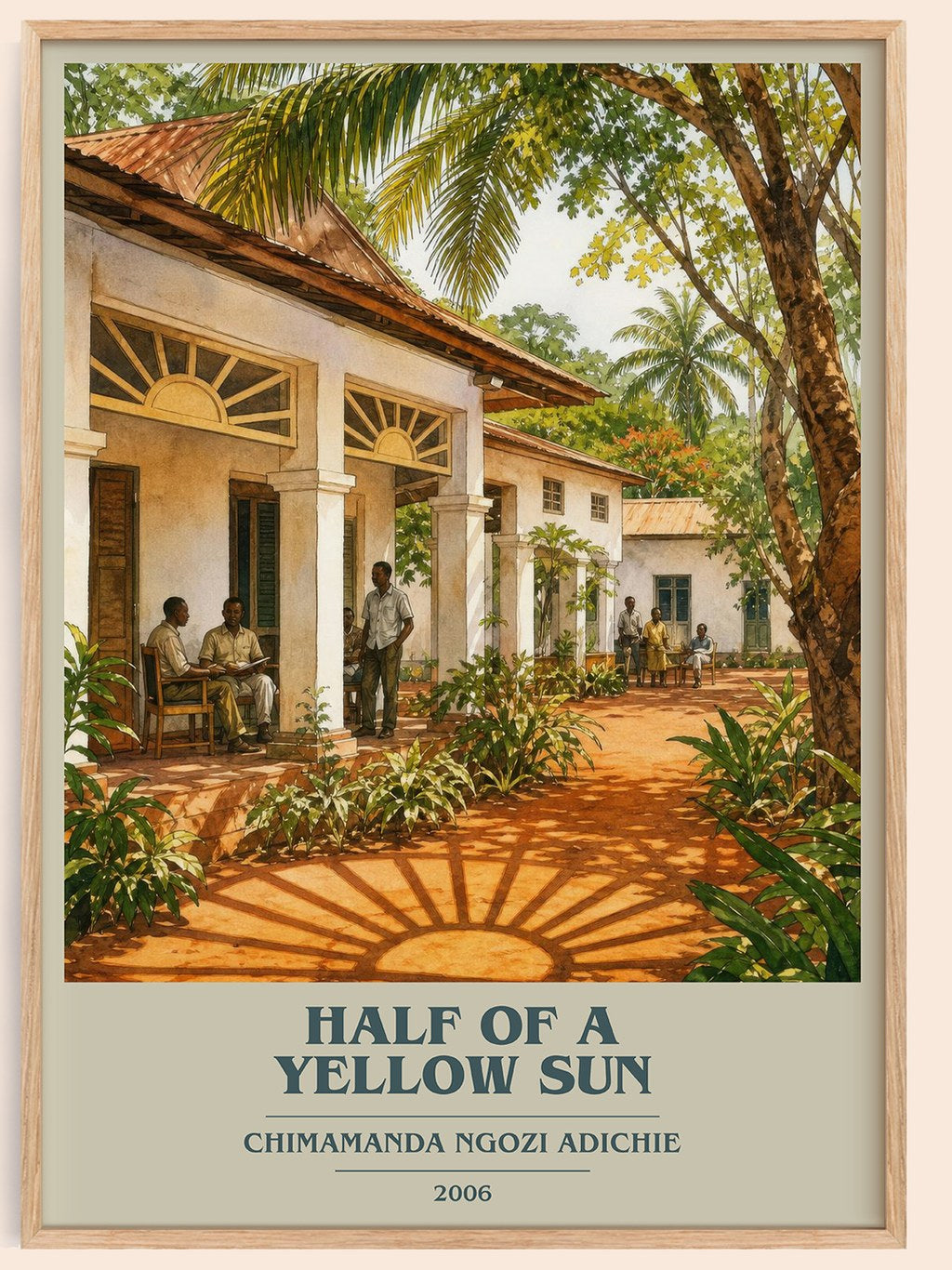 Half of a Yellow Sun book cover book poster by Chimamanda Ngozi Adichie – framed literary art print