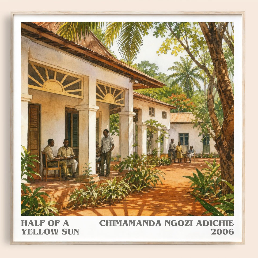 Half of a Yellow Sun literary book poster by Chimamanda Ngozi Adichie – framed literary art print