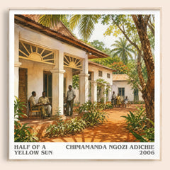 Half of a Yellow Sun literary book poster by Chimamanda Ngozi Adichie – framed literary art print