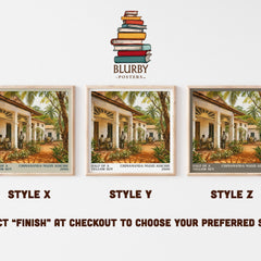 Half of a Yellow Sun literary print in frame leaning in hallway – historical fiction wall art