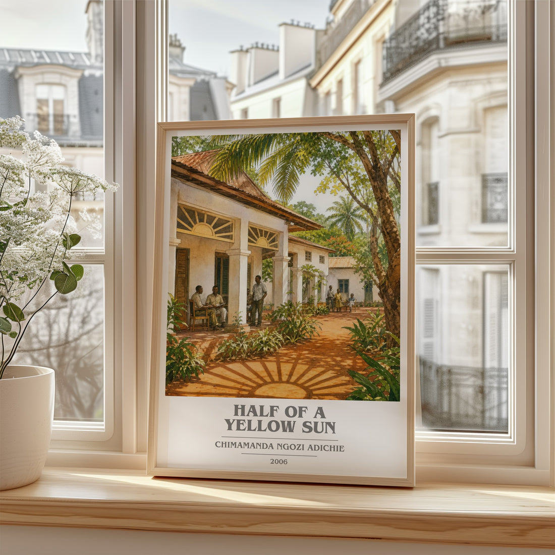 Half of a Yellow Sun book cover poster colour and style options – Chimamanda Ngozi Adichie book art