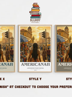Americanah Book Cover Poster by Chimamanda Ngozi Adichie – Style X, Y and Z side by side – choose your finish