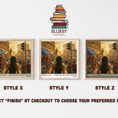 Americanah literary print in frame leaning in hallway – contemporary fiction wall art
