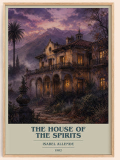 The House of the Spirits book cover book poster by Isabel Allende – framed literary art print