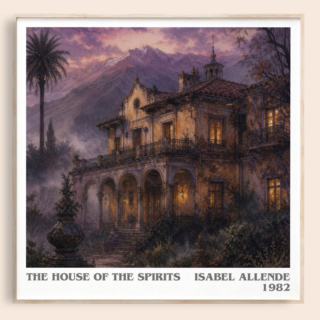 The House of the Spirits literary book poster by Isabel Allende – framed literary art print