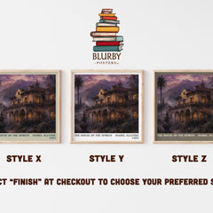 The House of the Spirits literary print in frame leaning in hallway – literary fiction wall art