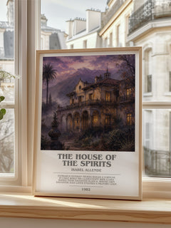 The House of the Spirits bookish poster colour and style options – Isabel Allende book art