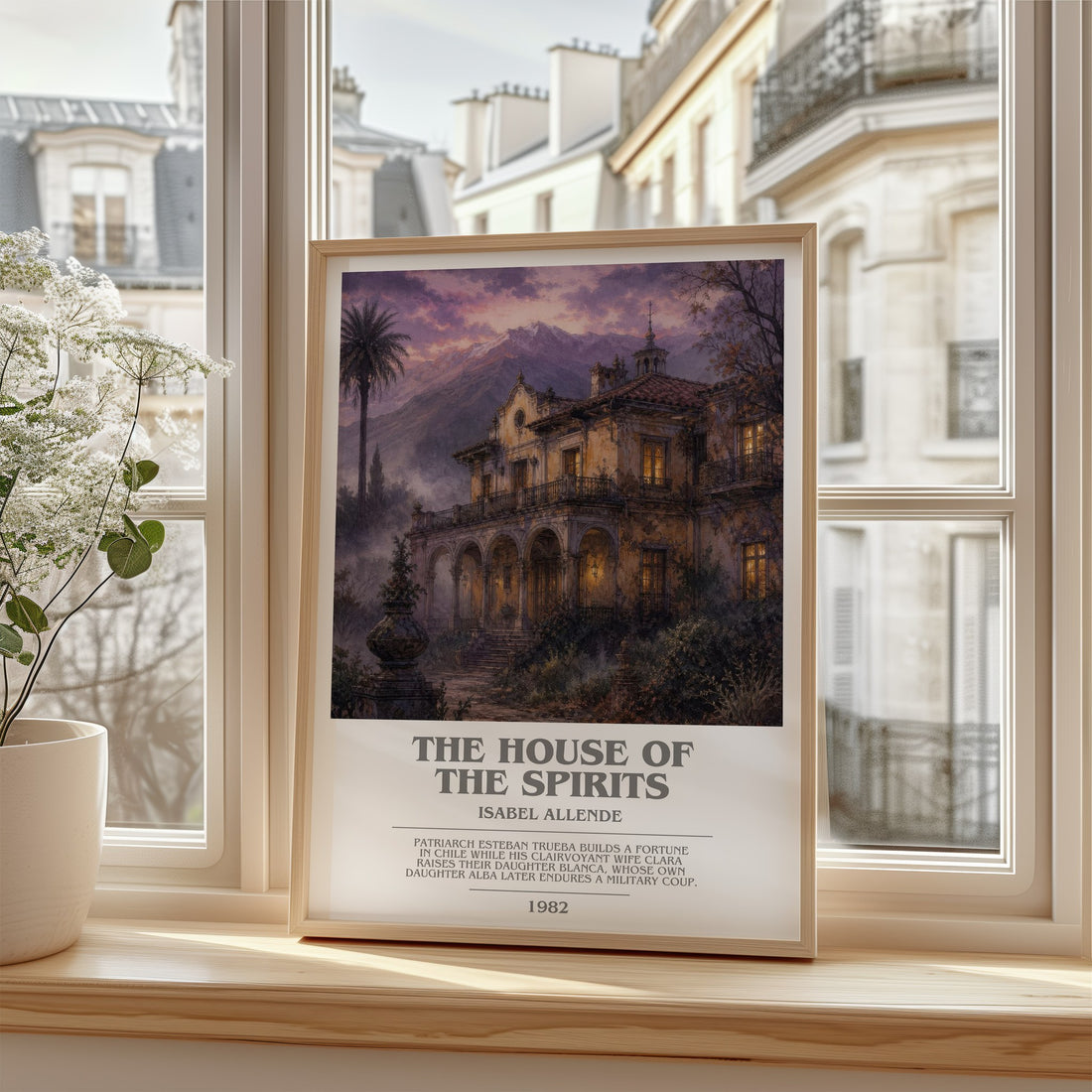 The House of the Spirits bookish poster colour and style options – Isabel Allende book art