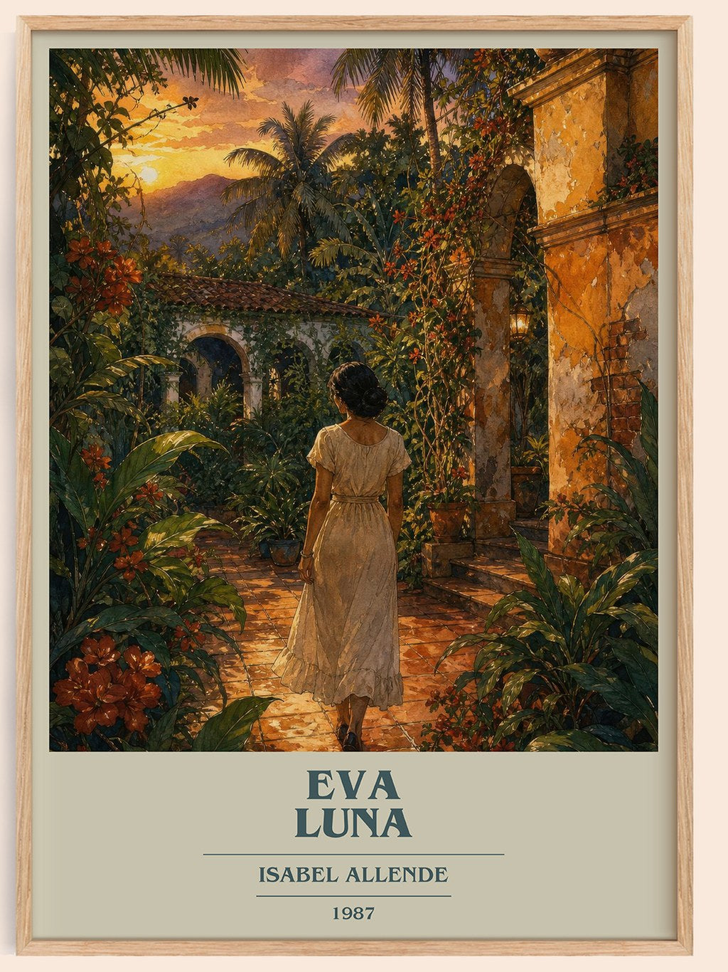 Eva Luna book cover book poster by Isabel Allende – framed literary art print