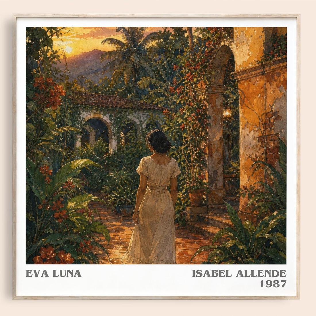 Eva Luna literary book poster by Isabel Allende – framed literary art print