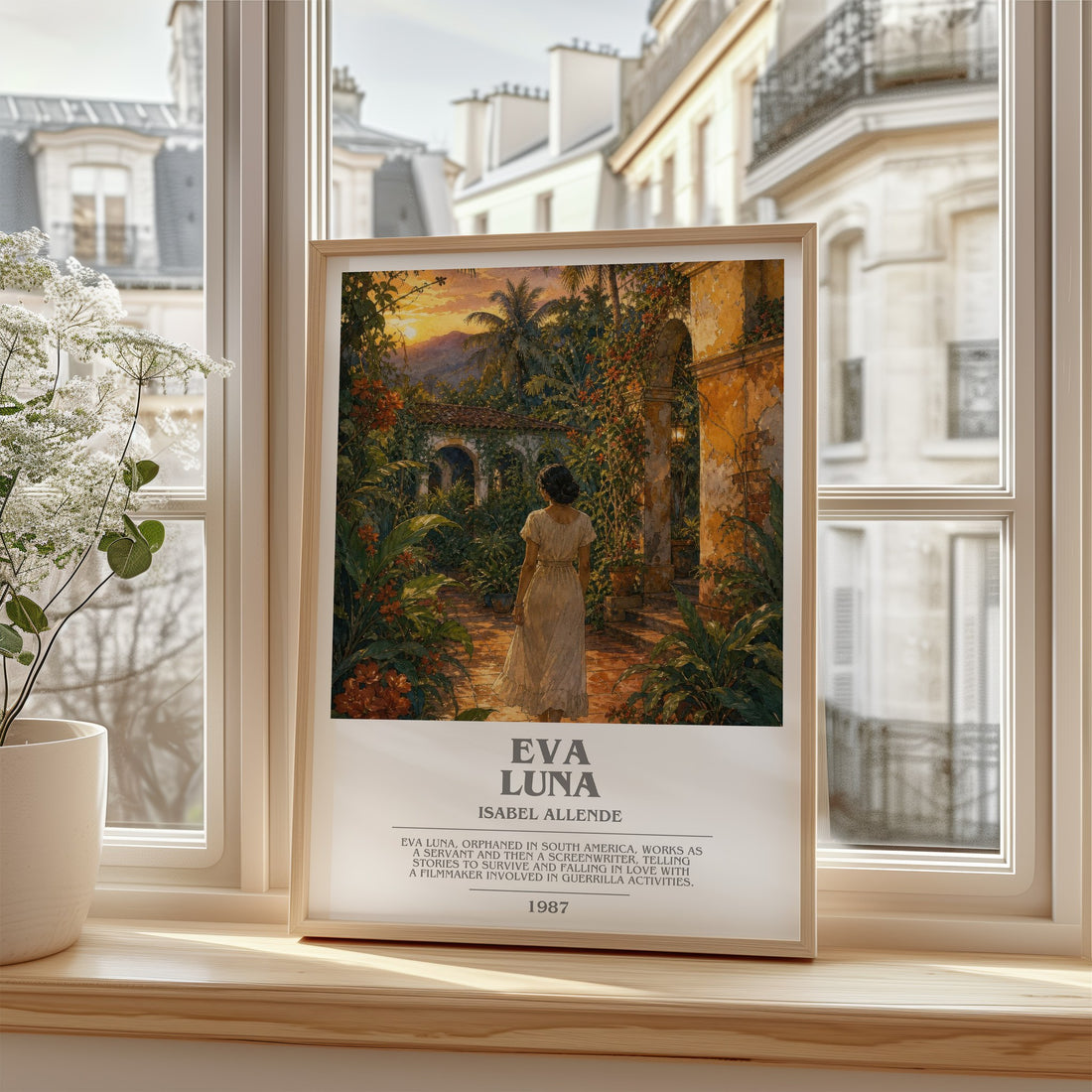 Eva Luna bookish poster colour and style options – Isabel Allende book art