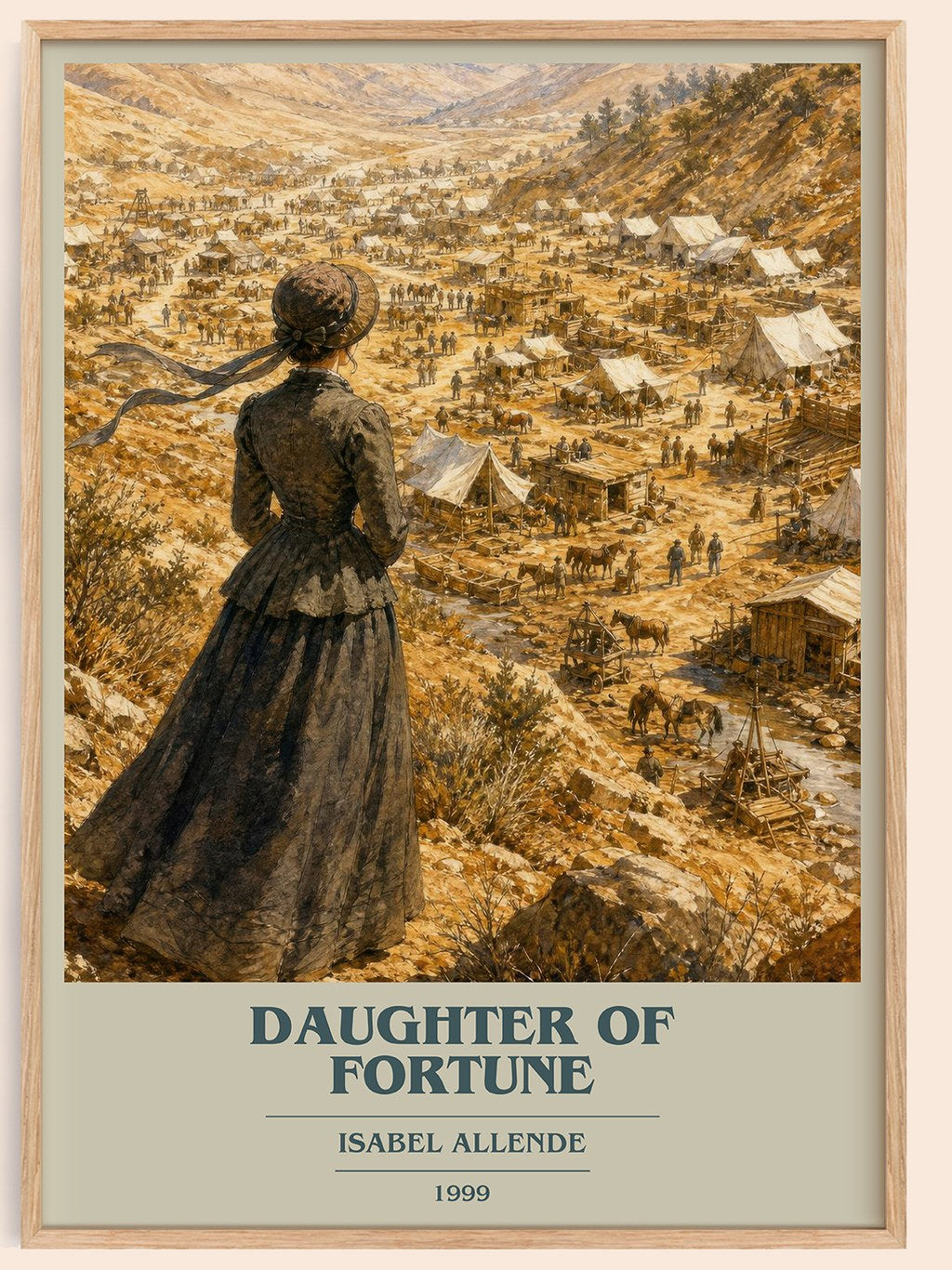 Daughter of Fortune book cover book poster by Isabel Allende – framed literary art print