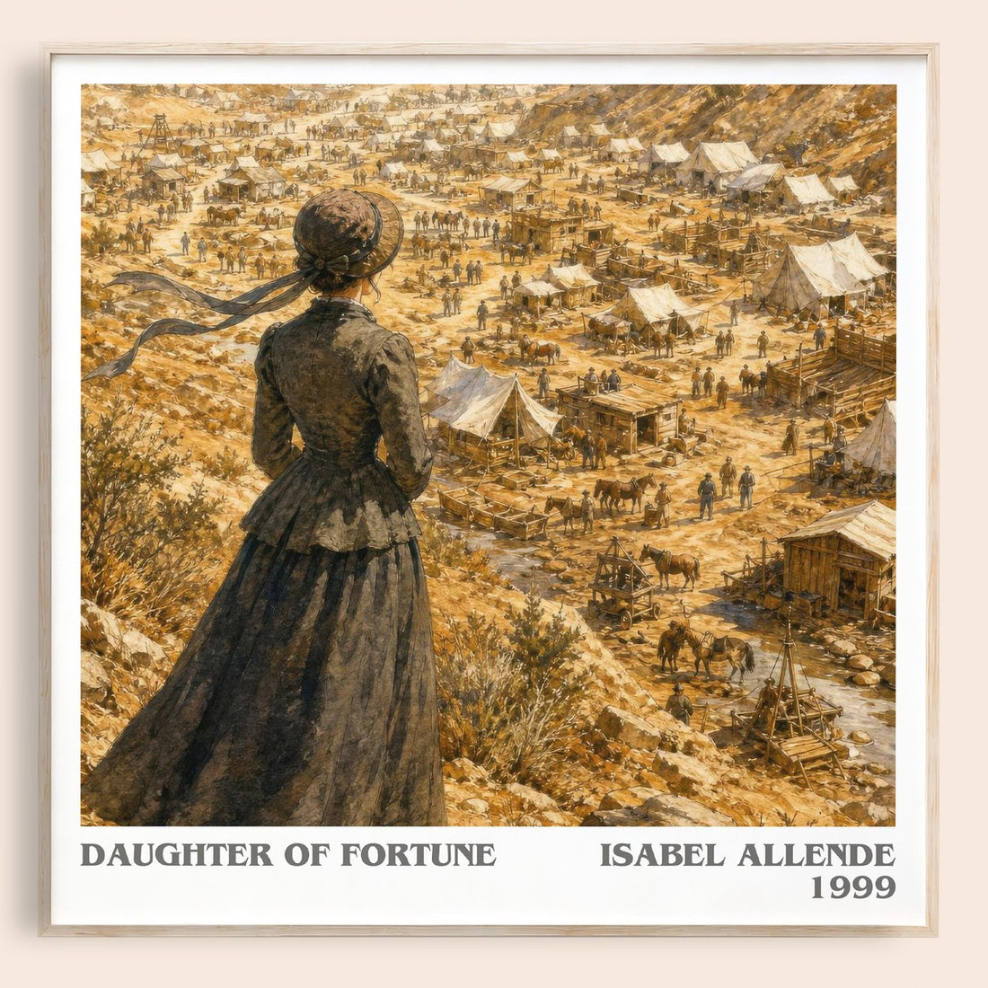 Daughter of Fortune literary book poster by Isabel Allende – framed literary art print