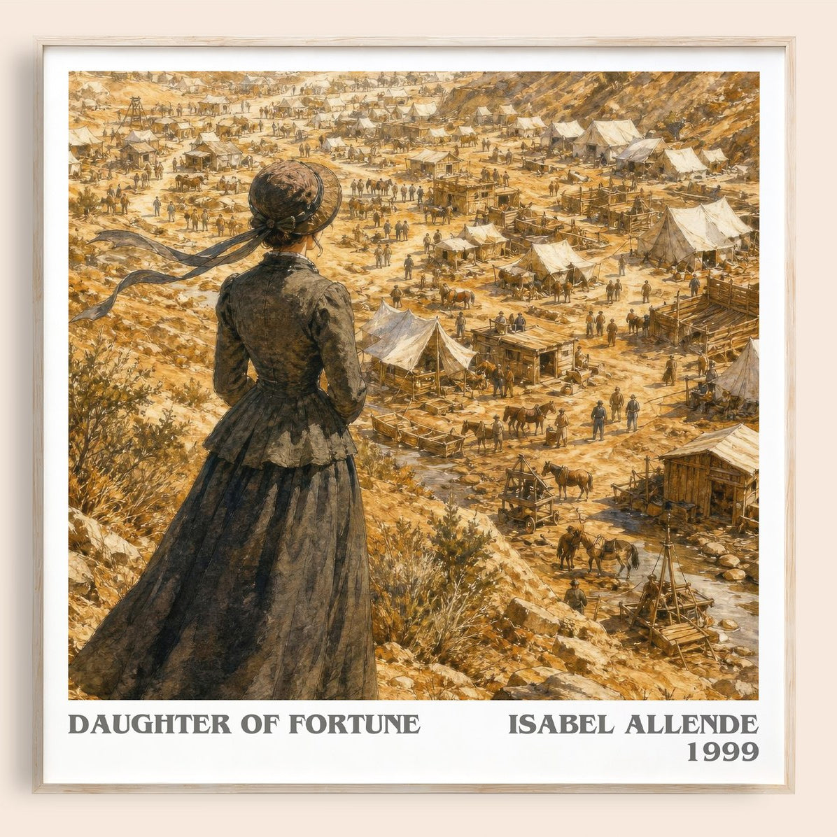 Daughter of Fortune literary book poster by Isabel Allende – framed literary art print