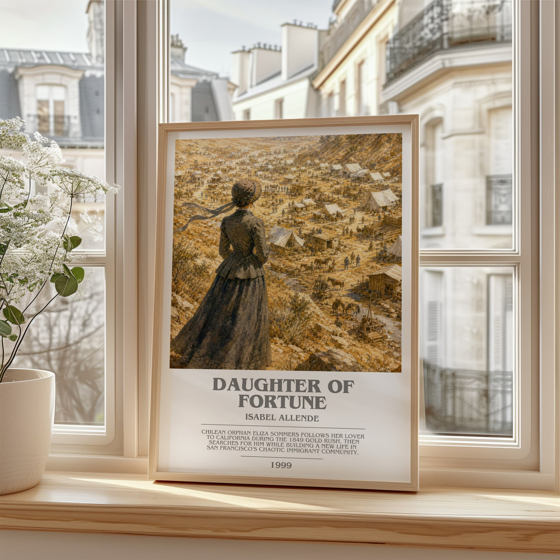 Daughter of Fortune bookish poster colour and style options – Isabel Allende book art