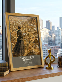 Daughter of Fortune book cover print framed by window – literary home decor