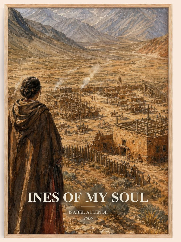 Ines of My Soul watercolour book poster by Isabel Allende – framed literary art print
