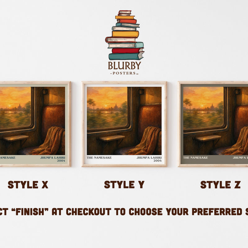 The Namesake literary print in frame leaning in hallway – literary fiction wall art