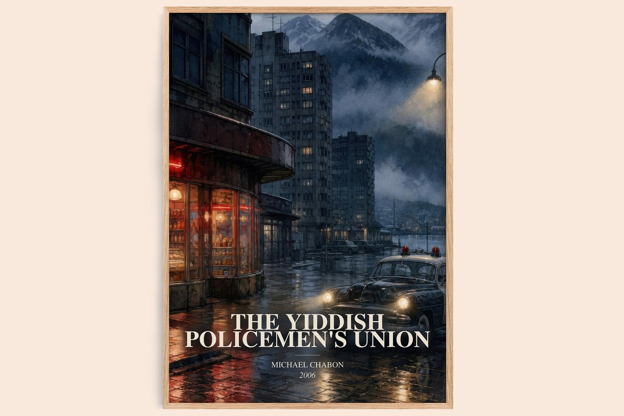 Yiddish Policemen's Union Book Watercolour Illustration by M. Chabon