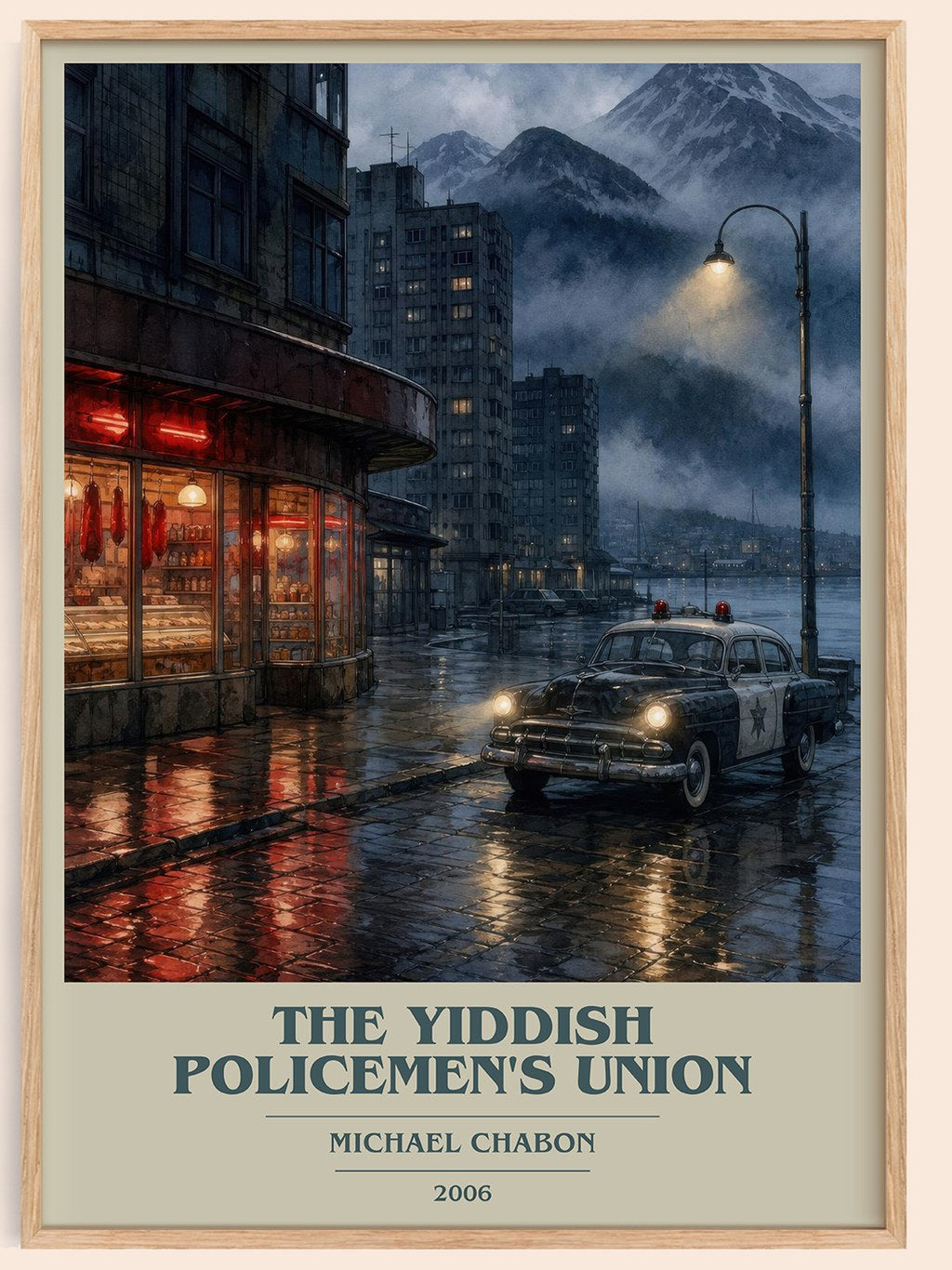 The Yiddish Policemen's Union book cover book poster by Michael Chabon – framed literary art print