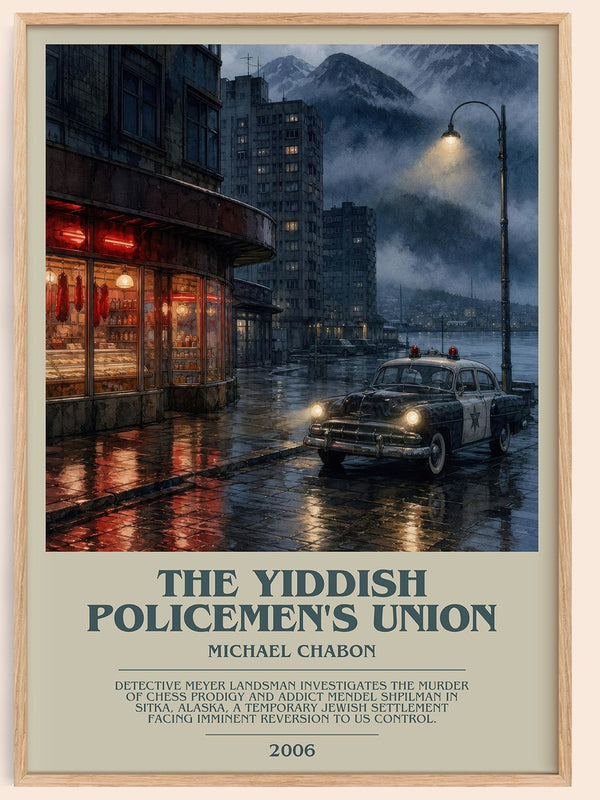 The Yiddish Policemen's Union bookish book poster by Michael Chabon – framed literary art print