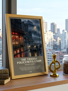 The Yiddish Policemen's Union bookish print framed by window – literary home decor