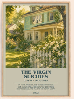 The Virgin Suicides bookish book poster by Jeffrey Eugenides – framed literary art print