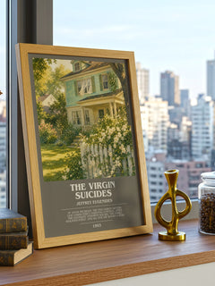 The Virgin Suicides bookish print framed by window – literary home decor