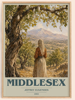 Middlesex book cover book poster by Jeffrey Eugenides – framed literary art print