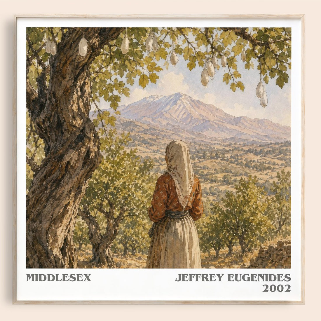 Middlesex literary book poster by Jeffrey Eugenides – framed literary art print