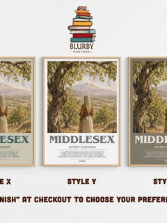 Middlesex bookish print in frame leaning in hallway – literary fiction wall art