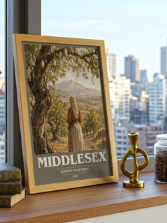 Middlesex book cover print framed by window – literary home decor