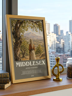 Middlesex bookish print framed by window – literary home decor
