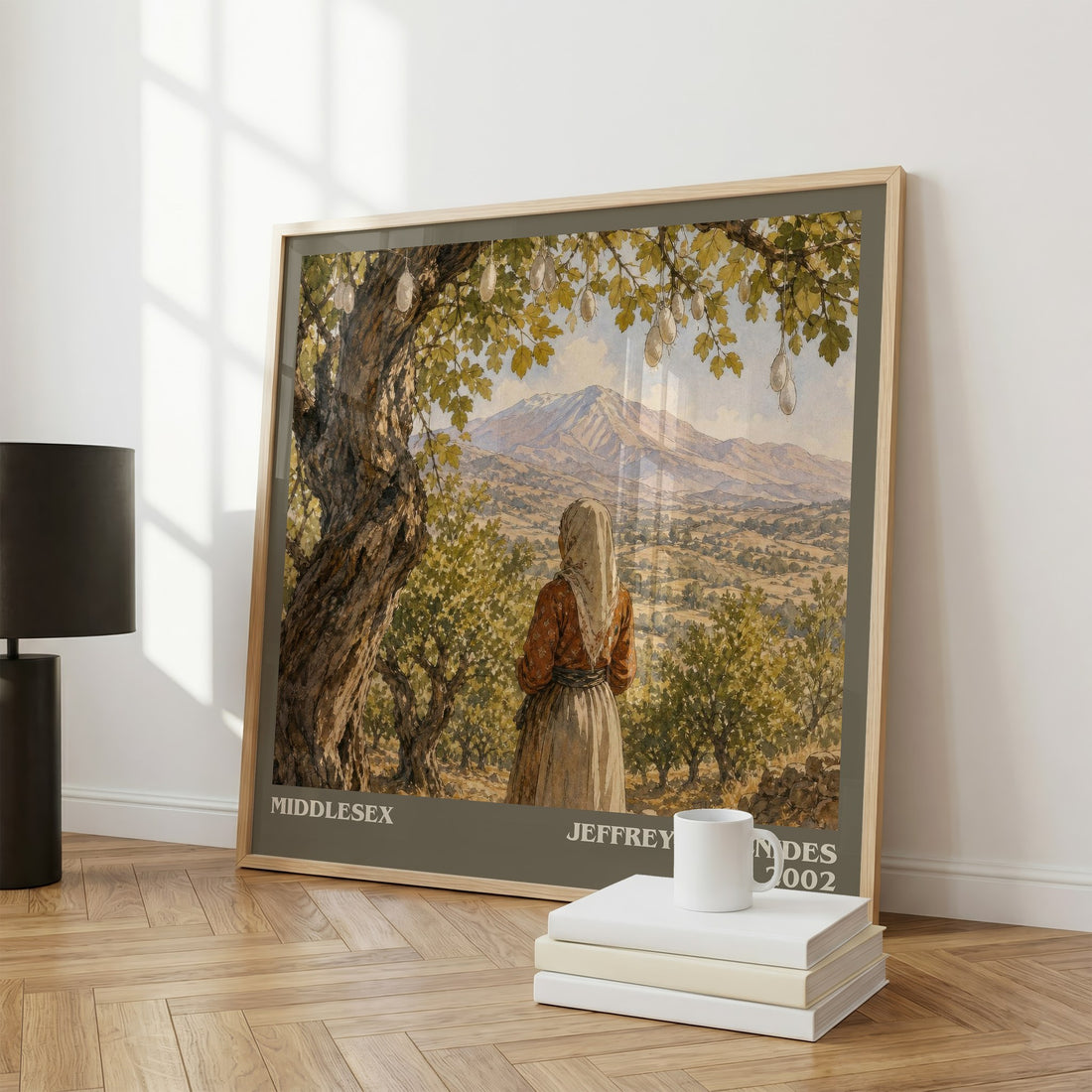 Middlesex literary print framed by window – literary home decor