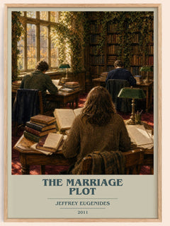 The Marriage Plot book cover book poster by Jeffrey Eugenides – framed literary art print