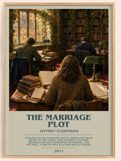 The Marriage Plot bookish book poster by Jeffrey Eugenides – framed literary art print