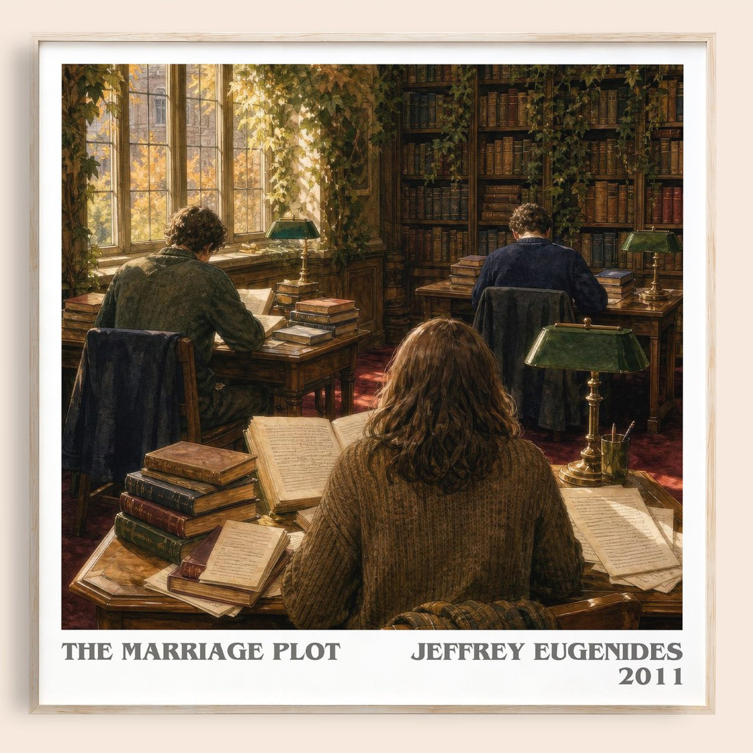 The Marriage Plot literary book poster by Jeffrey Eugenides – framed literary art print