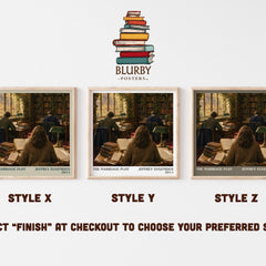 The Marriage Plot literary print in frame leaning in hallway – literary fiction wall art