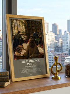 The Marriage Plot bookish print framed by window – literary home decor