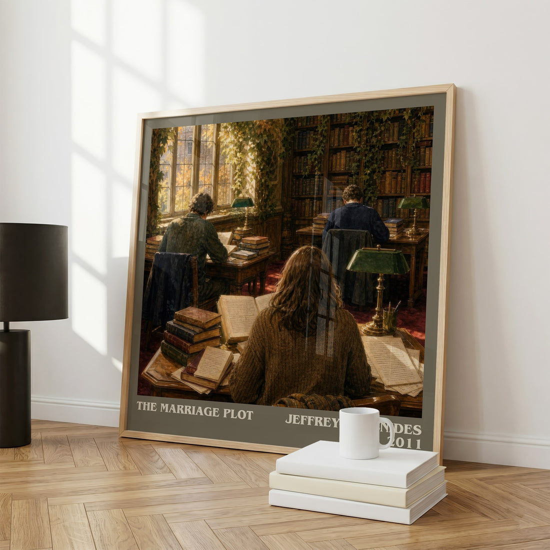 The Marriage Plot literary print framed by window – literary home decor